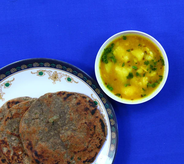 Navratri Vrat Food Kuttu Roti Alu Sabji — 스톡 사진