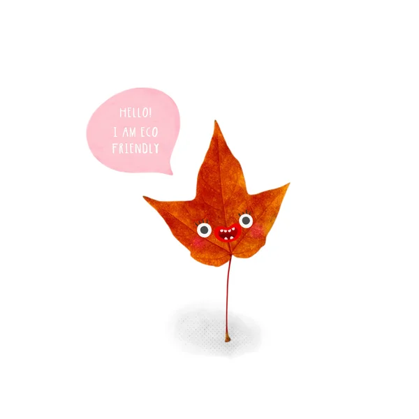 에코 친화적인 붉은 잎 — 스톡 사진