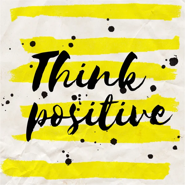 Pense positivo cartaz inspirador — Fotografia de Stock