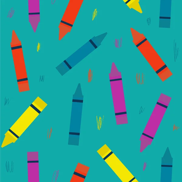 Pattern with colorful Crayons — Stock Vector