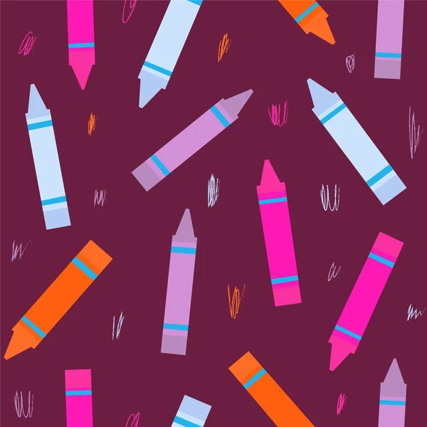 Muster mit bunten Buntstiften — Stockvektor