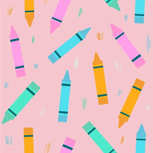 Patrón con lápices de colores — Archivo Imágenes Vectoriales