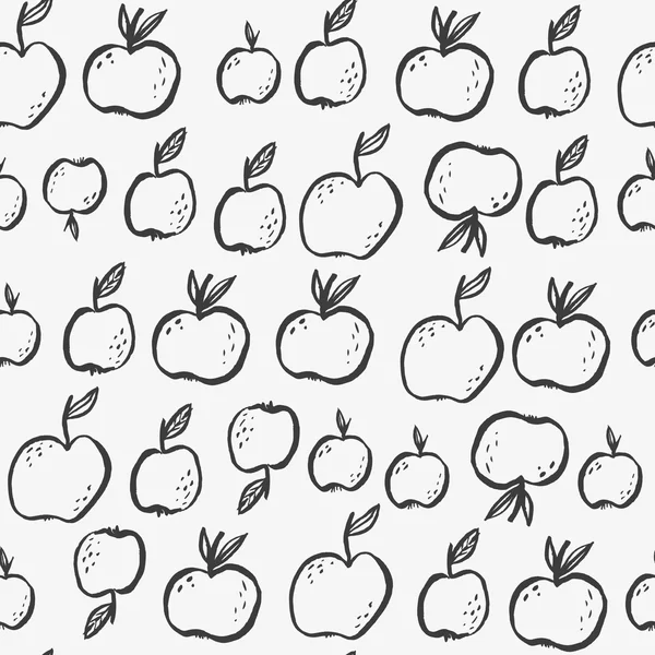 りんごと落書きのパターン — ストックベクタ