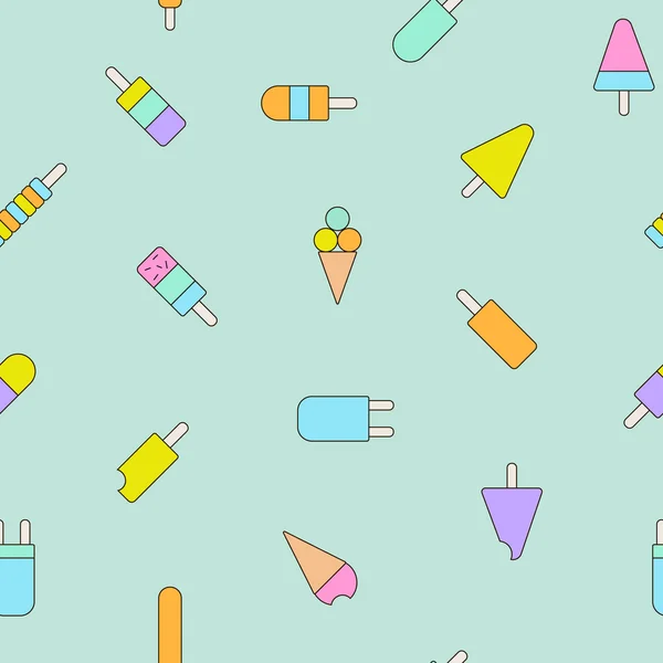 Ice Cream icons seamless pattern. — Stock Vector