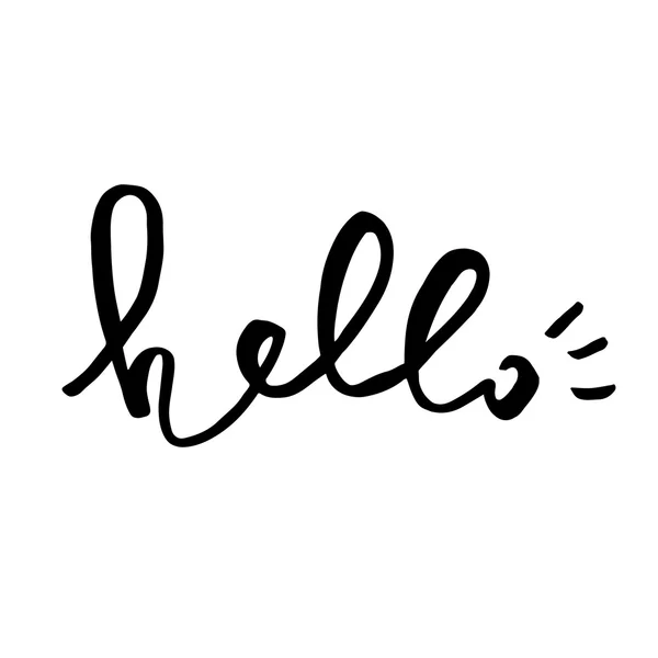 Hola caligrafía de letras — Vector de stock