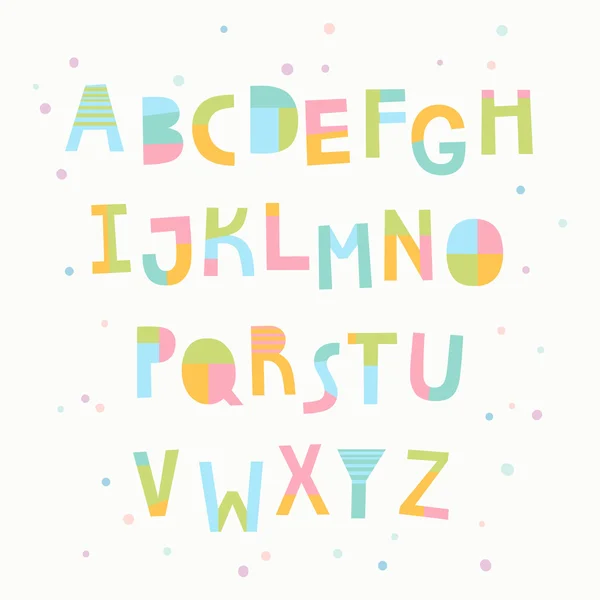 Schattig papieren lettertype — Stockvector