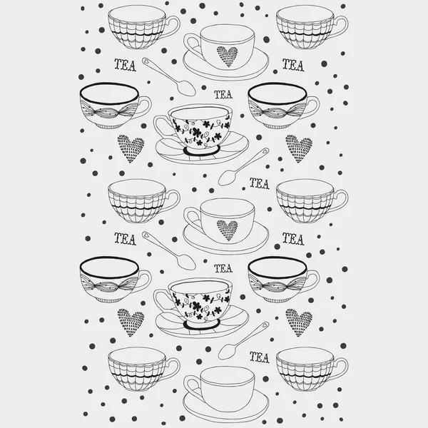 Love tea seamless pattern — Stock Vector