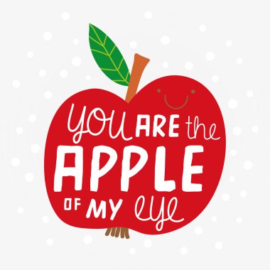 apple ile şirin illüstrasyon