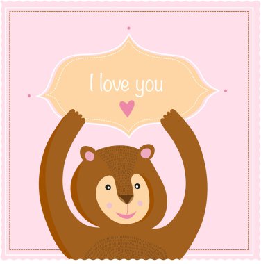 sevimli ayı kartıyla seviyorum