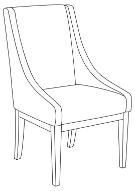 Klasik sandalye anahattı kontur çizimi