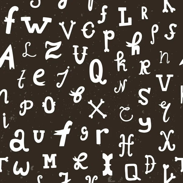 Handgezeichnetes nahtloses Alphabet-Muster. — Stockvektor