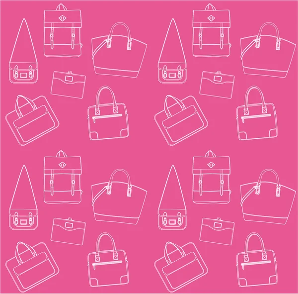 Seamless pink pattern with bags. — Stock Vector