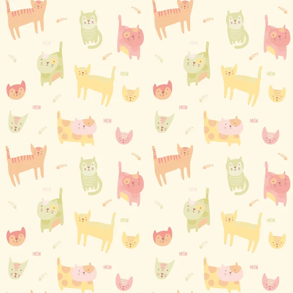 Serie di simpatici gatti dei cartoni animati. — Vettoriale Stock