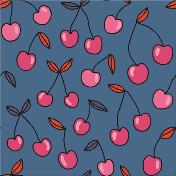 Bright cherry seamless pattern. — Stock Vector
