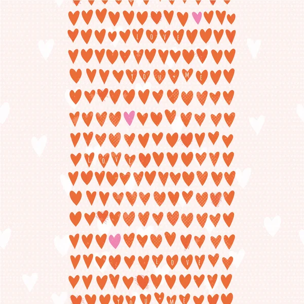 Romantic seamless pattern with small hand drawn hearts — Stock Vector