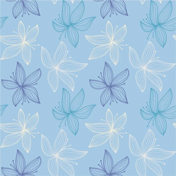 Nahtloses Muster mit Lilie. abstrakter Hintergrund mit Blumen. — Stockvektor