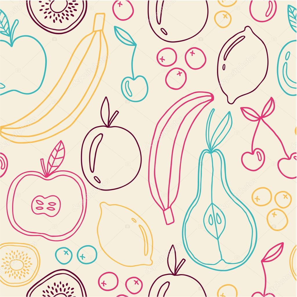 Seamless fruits pattern. Ecological concept design. Stock Vector by iliveinoctober 51964283