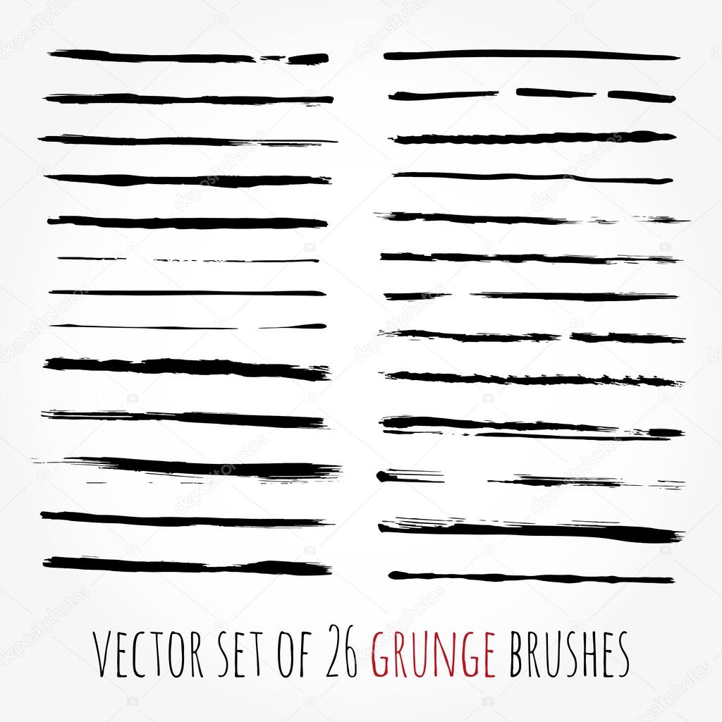 Big set of vector brushes. Abstract hand drawn ink strokes.