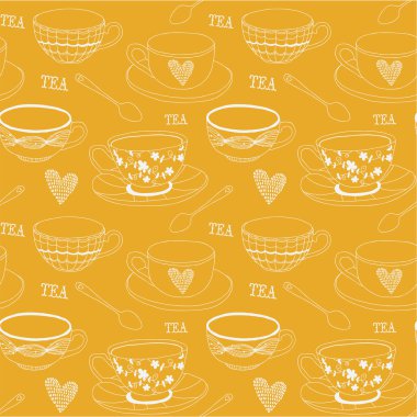 Love çay seamless modeli.