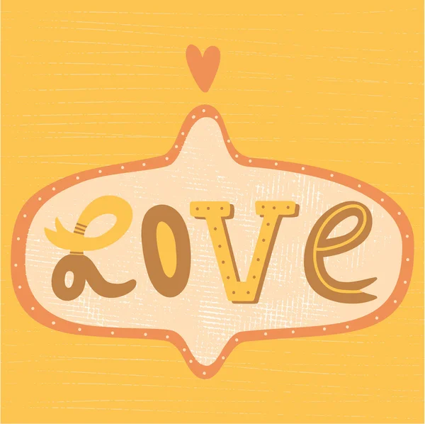 Cute LOVE sign for your design — Stock Vector