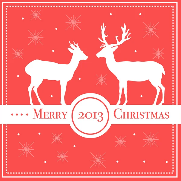 Merry Christmas background with deers. — Stock Vector