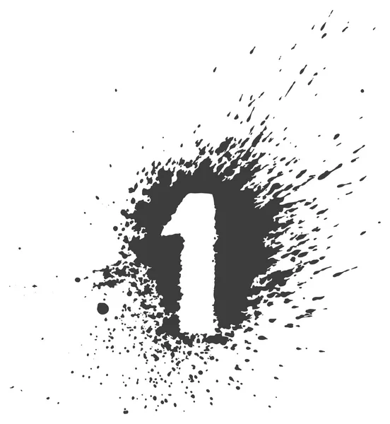 Grunge-symbol. spray färg nummer 1. — Stock vektor