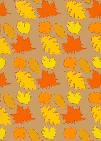 Chaud automne feuilles motif sans couture — Image vectorielle