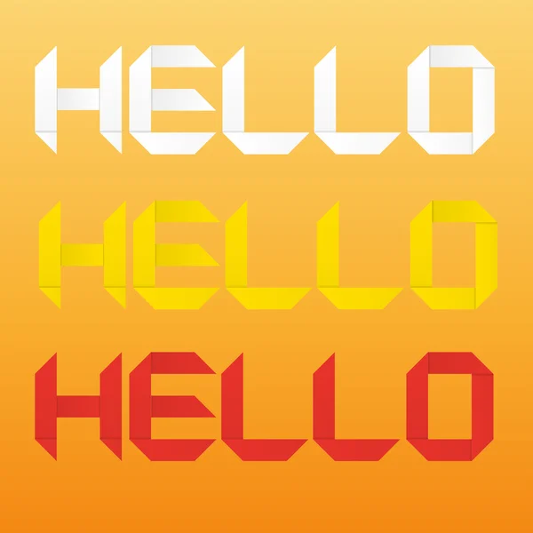 Origami word "Hello". — Stock Vector