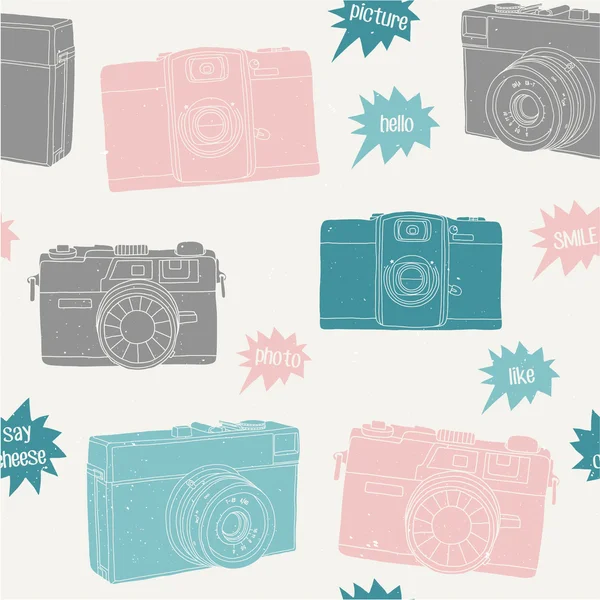 Photography seamless pattern — Stock Vector