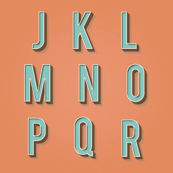 Vintage alphabet. Retro type font. 3d letters. — Stock Vector