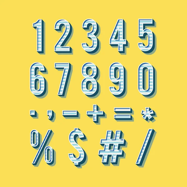 Alphabet numbers in vintage style. — Stock Vector