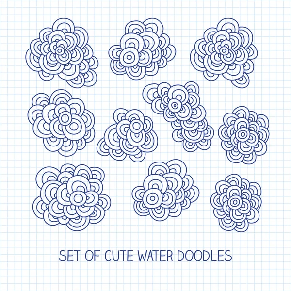 Conjunto de doodles watter bonito . — Vetor de Stock