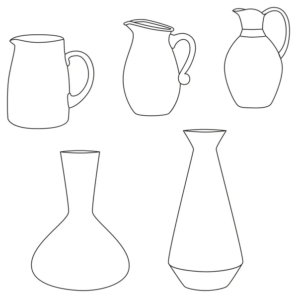 Conjunto de jarras — Vector de stock