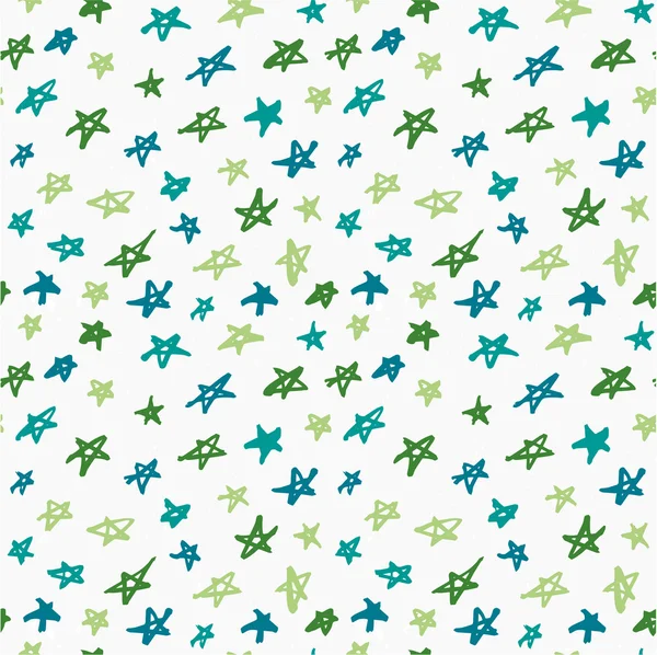 Seamless mönster med handen ritade stjärnor — Stock vektor