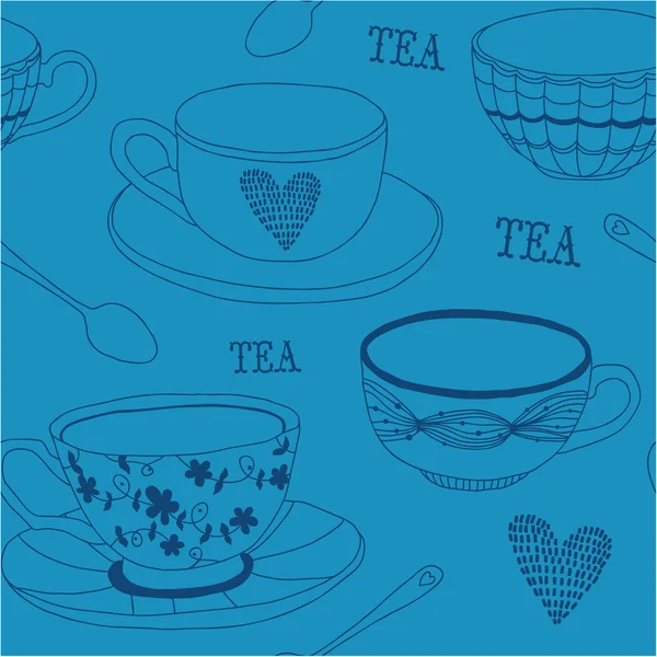 Love çay seamless modeli — Stok Vektör