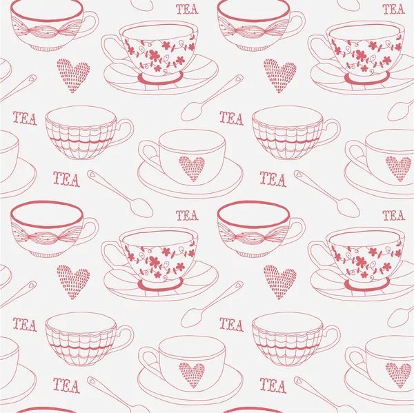 Love tea seamless pattern. — Stock Vector