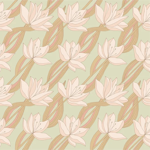 Beau motif lumineux sans couture avec des fleurs . — Image vectorielle