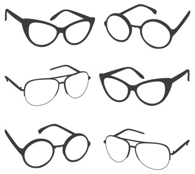Set of sunglasses shapes clipart