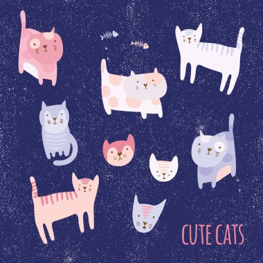 Komik Kediler seamless modeli.