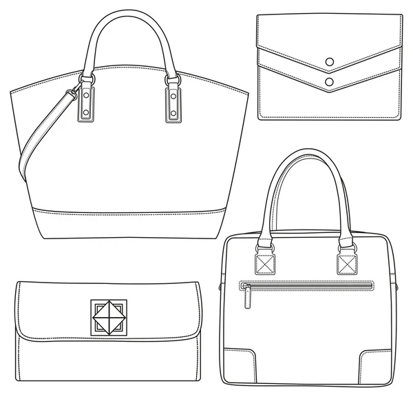 Conjunto de sacos. Diferentes formas de saco — Vetor de Stock