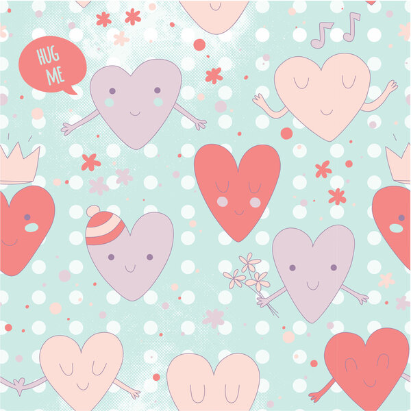 Pattern with hearts in love.