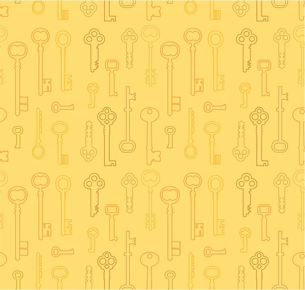 Vintage gold keys pattern. — Stock Vector