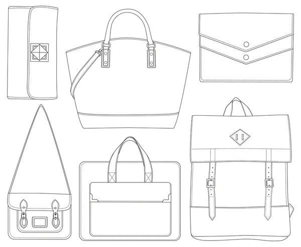 Diferentes formas de bolsas . — Archivo Imágenes Vectoriales