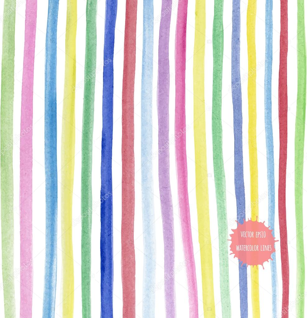 Multicolor watercolor line seamless pattern.