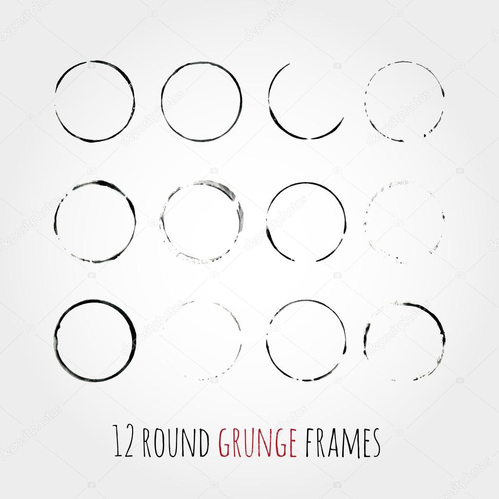 Round grunge frames
