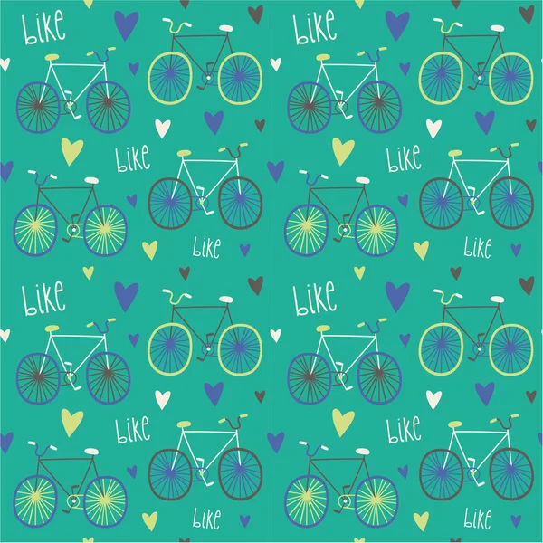 Bicycles  pattern — Stock Vector