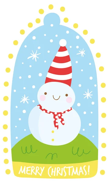 Cute tiny snowman. — Stock Vector