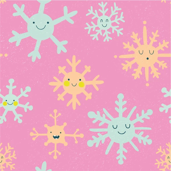 Cute snowflakes pattern — Stock Vector
