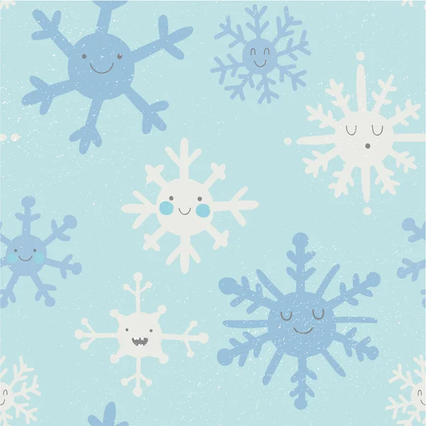 Cute snowflakes pattern — Stock Vector