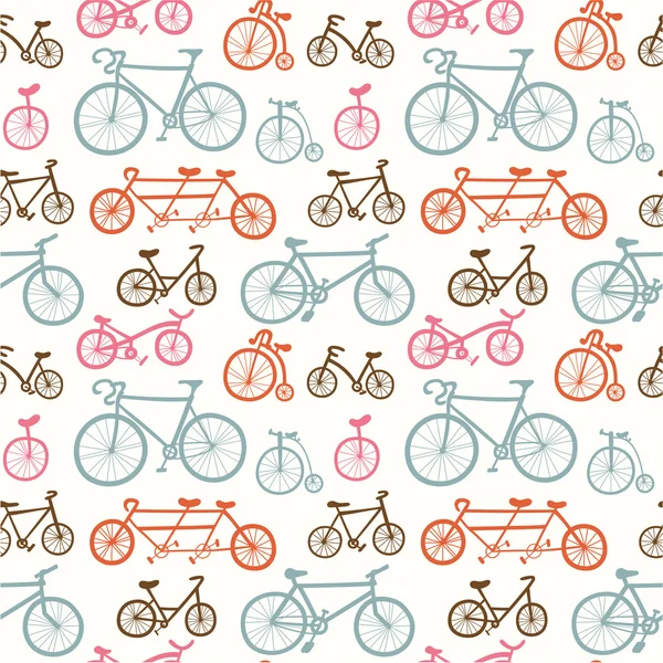 Muster mit Fahrrädern. — Stockvektor